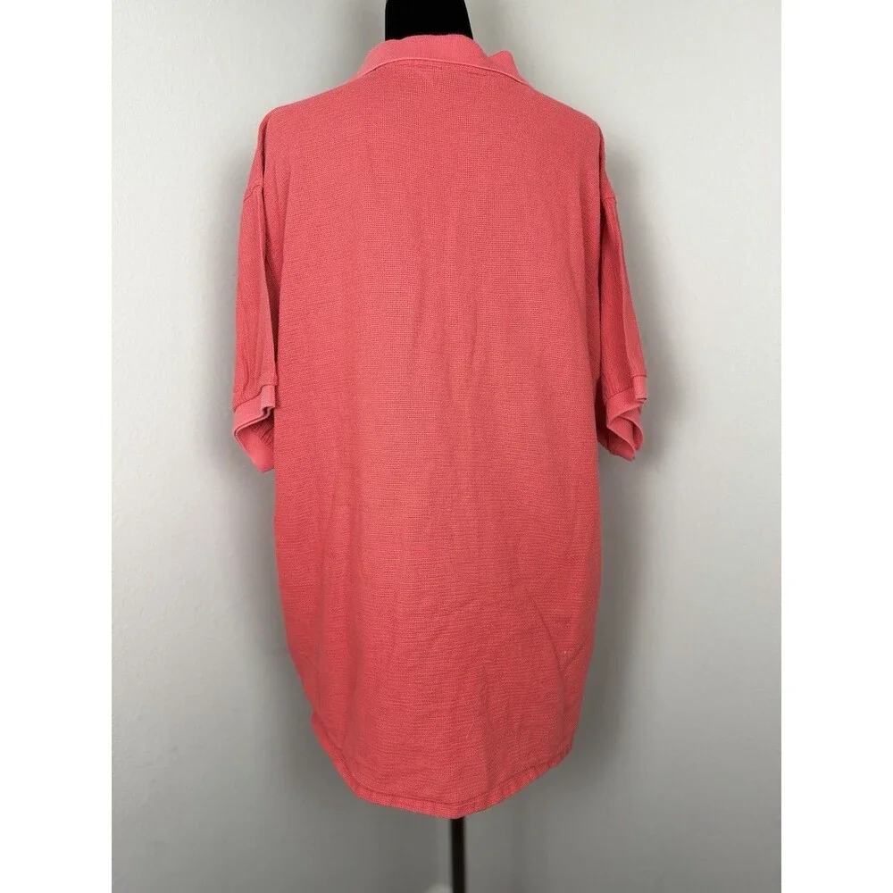 Patagonia Polo Shirt Mens Large Made in Hong Kong Short Sleeve Coral Red VTG